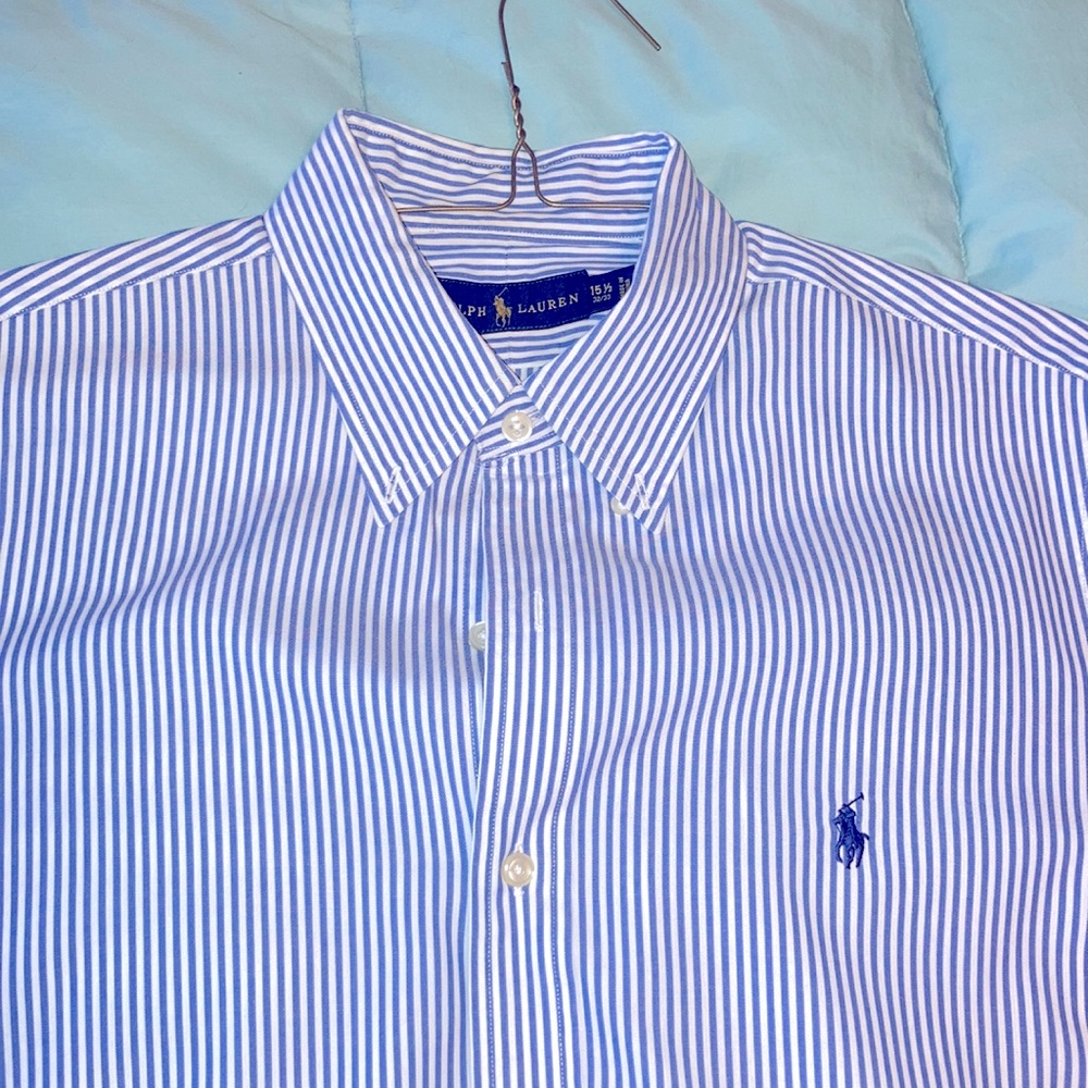 Polo Ralph Lauren dress shirt 15.5 32-33 Blue & white stripe 30% off bundles!